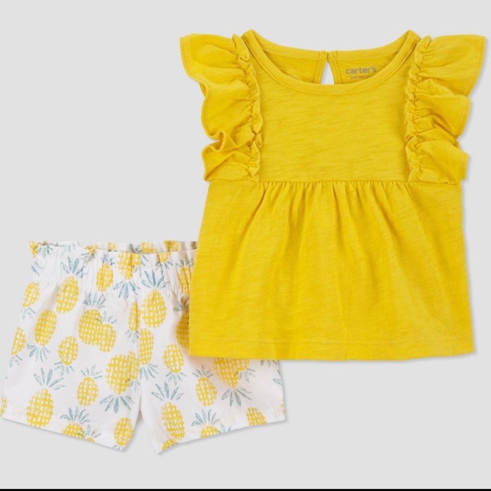 Carter's Pineapple Shirt & Short Outfit 3M NWT